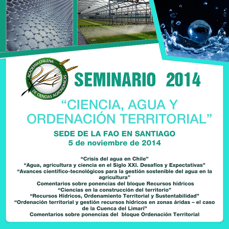 SEMINARIO 2014 “Ciencia , agua y ordenación territorial”