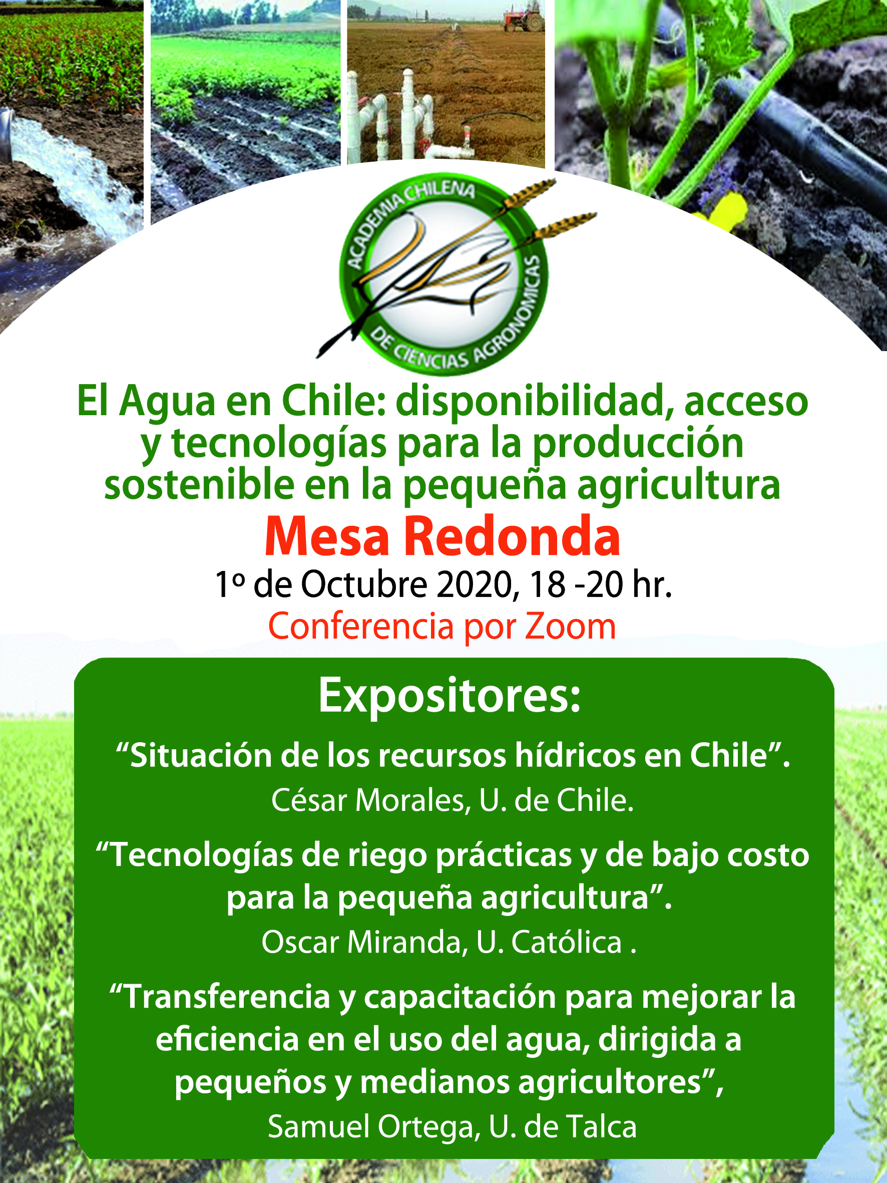 La Mesa Redonda “El agua en Chile: disponibilidad, acceso y tecnologías para la producción sostenible en la pequeña agricultura”